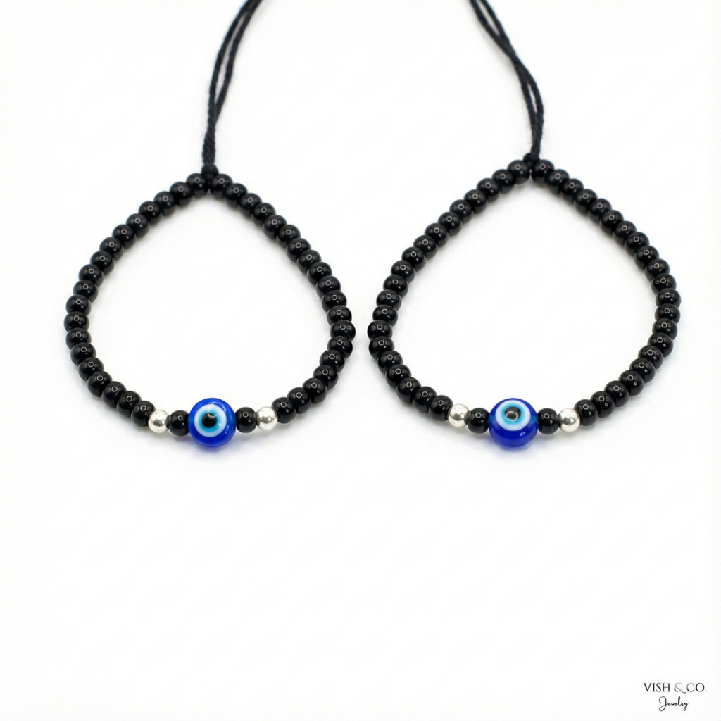 925 Sterling Silver Baby Nazariya Bracelet with Evil Eye Protection | VishandCo