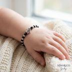 925 Sterling Silver Baby Nazariya Bracelet - Heart & Feet Charm | VishandCo